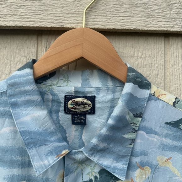 TOMMY BAHAMA Hawaiian Shirt Short Sleeve Sz. L Cotton & Rayon Floral Vintage - Picture 5 of 6